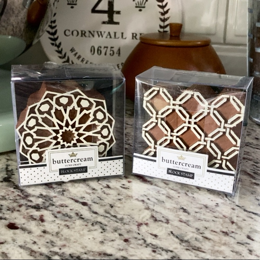 Two New in Box Buttercream Luxe Craft Block Stamps